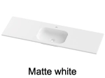 Plan vasque lavabo, sur mesure, Largeur 70 à 200 cm x Profondeur 40 à 80 cm, résine composite de haute qualité, Finition lisse blanc BRILLANT laqué ou mate, Livraison Offerte.